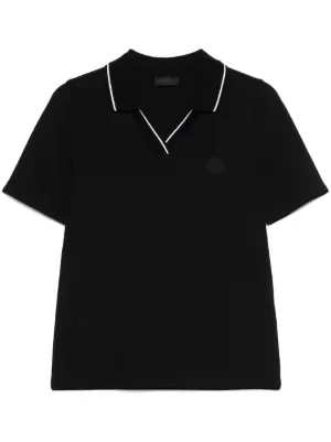 Tシャツ・カットソー MONCLER Women Tops K10938C0000889AUO999 Black Embroidered logo t-shirt | Moncler | OTTODISANPIETRO