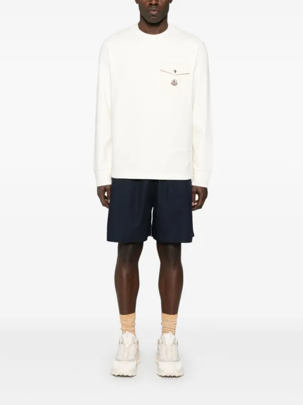 【NEW】MONCLER_men / North Pole ロゴパッチ スウェットシャツ Moncler Logo Patch Cotton Sweatshirt | REVERSIBLE