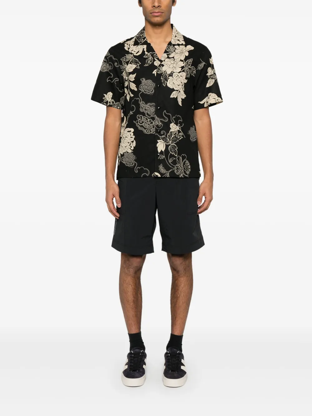 Moncler floral-print shirt - Zwart