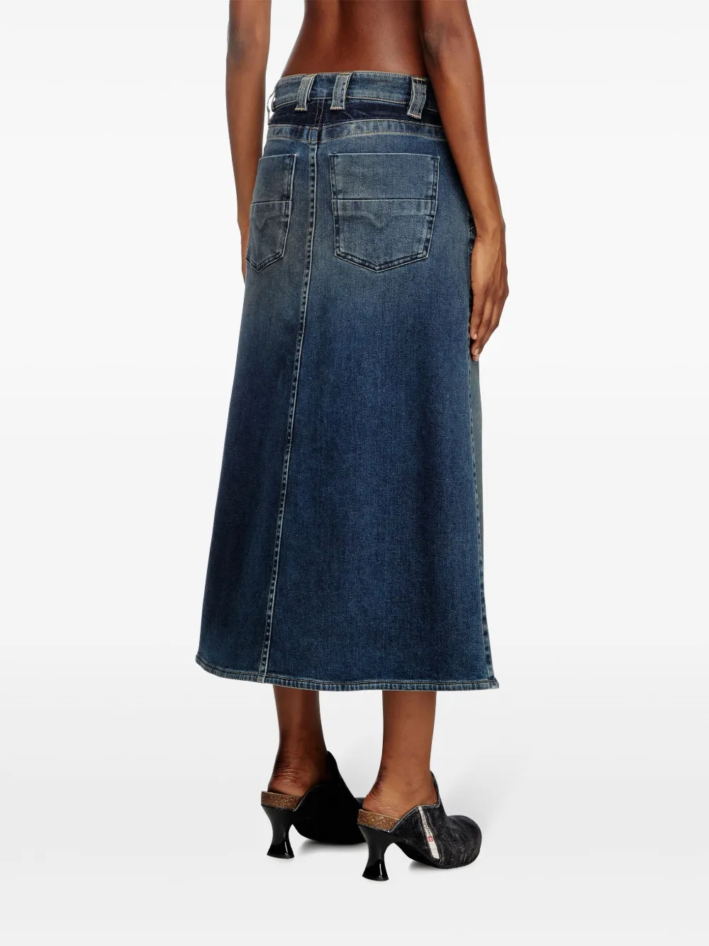 Diesel De-Pago-Mid-Re midi-rok Blauw