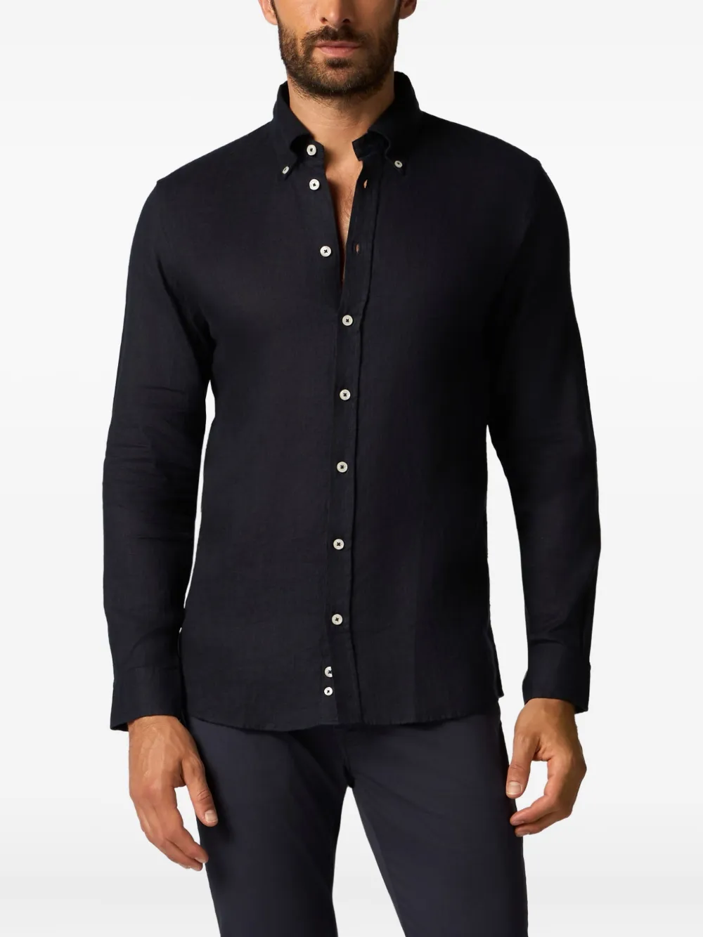 Brooks Brothers Linnen overhemd Zwart