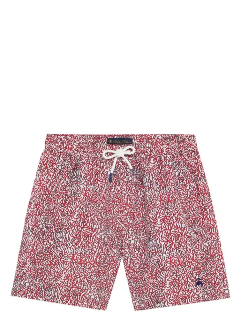 Brooks Brothers coral-print swim shorts