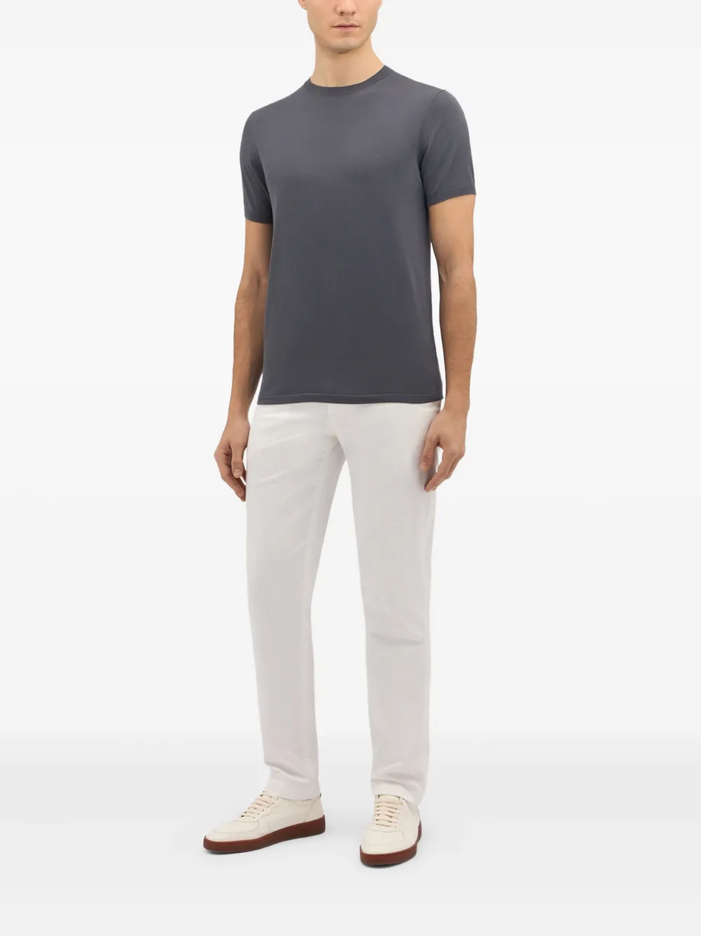 Brooks Brothers T-shirt met ronde hals - Grijs