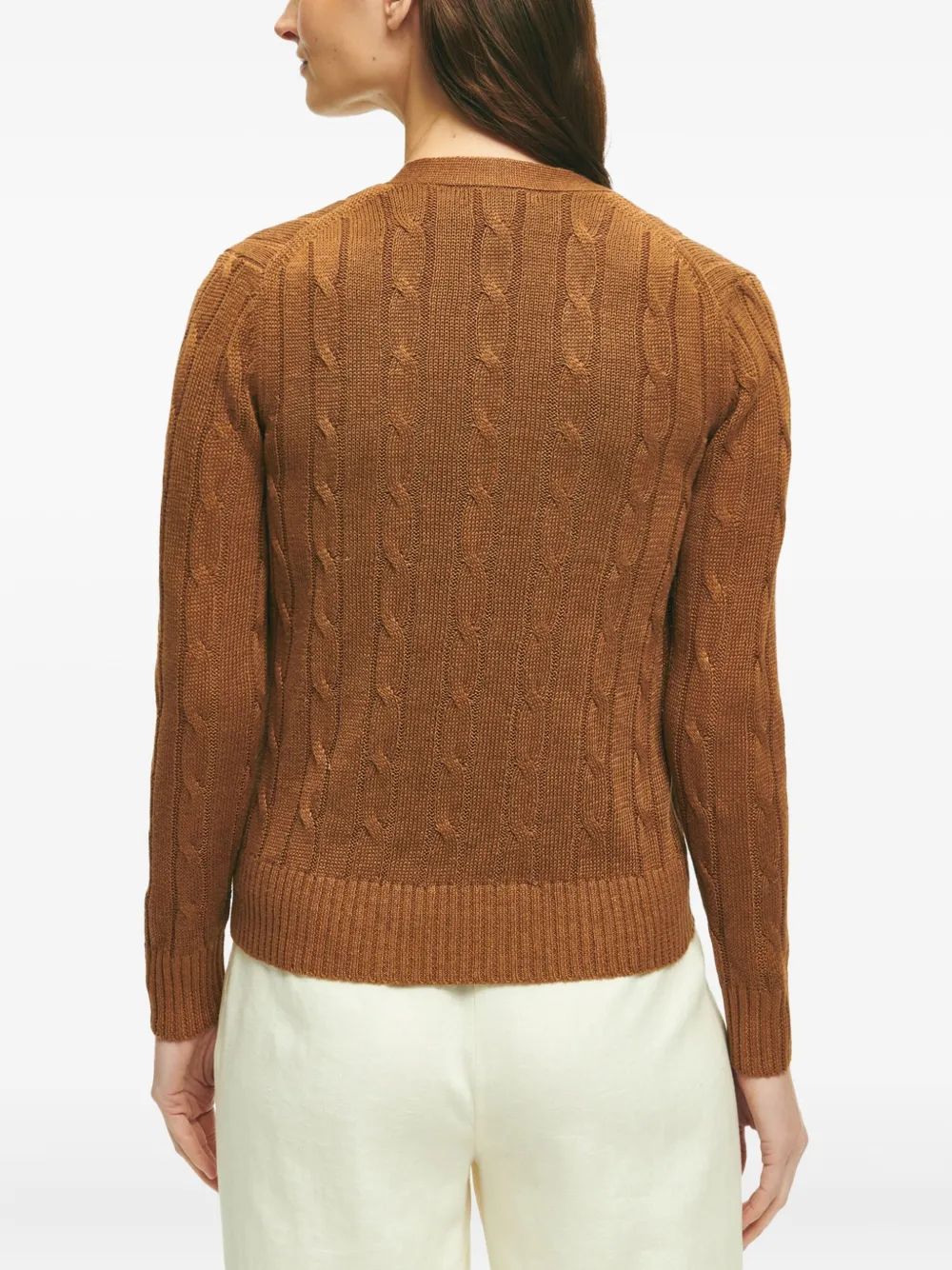 Brooks Brothers Kabelgebreid vest Bruin