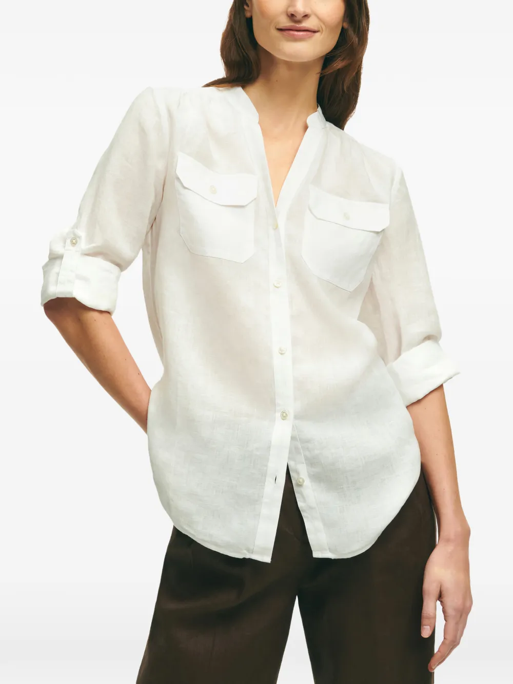 Brooks Brothers buttoned flap-pocket shirt - Bianco
