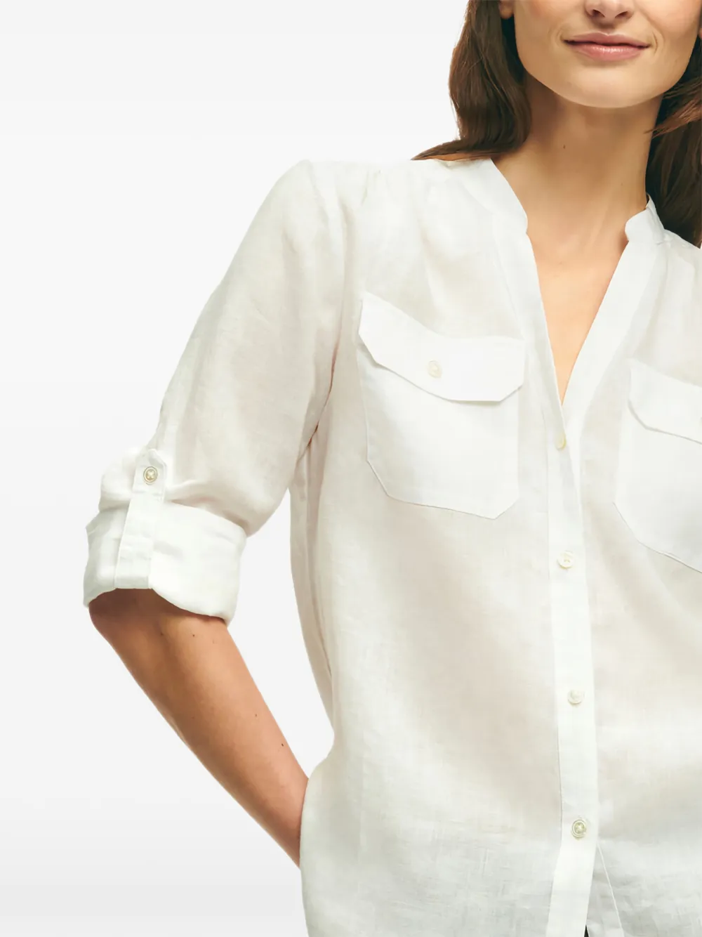 Brooks Brothers Buttoned Flap-pocket Shirt - White 