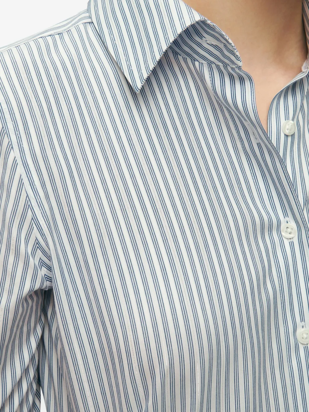 Brooks Brothers pinstripe long-sleeve shirt Blauw