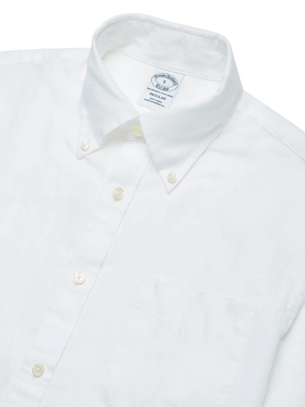 Brooks Brothers Button-down linnen overhemd - Wit