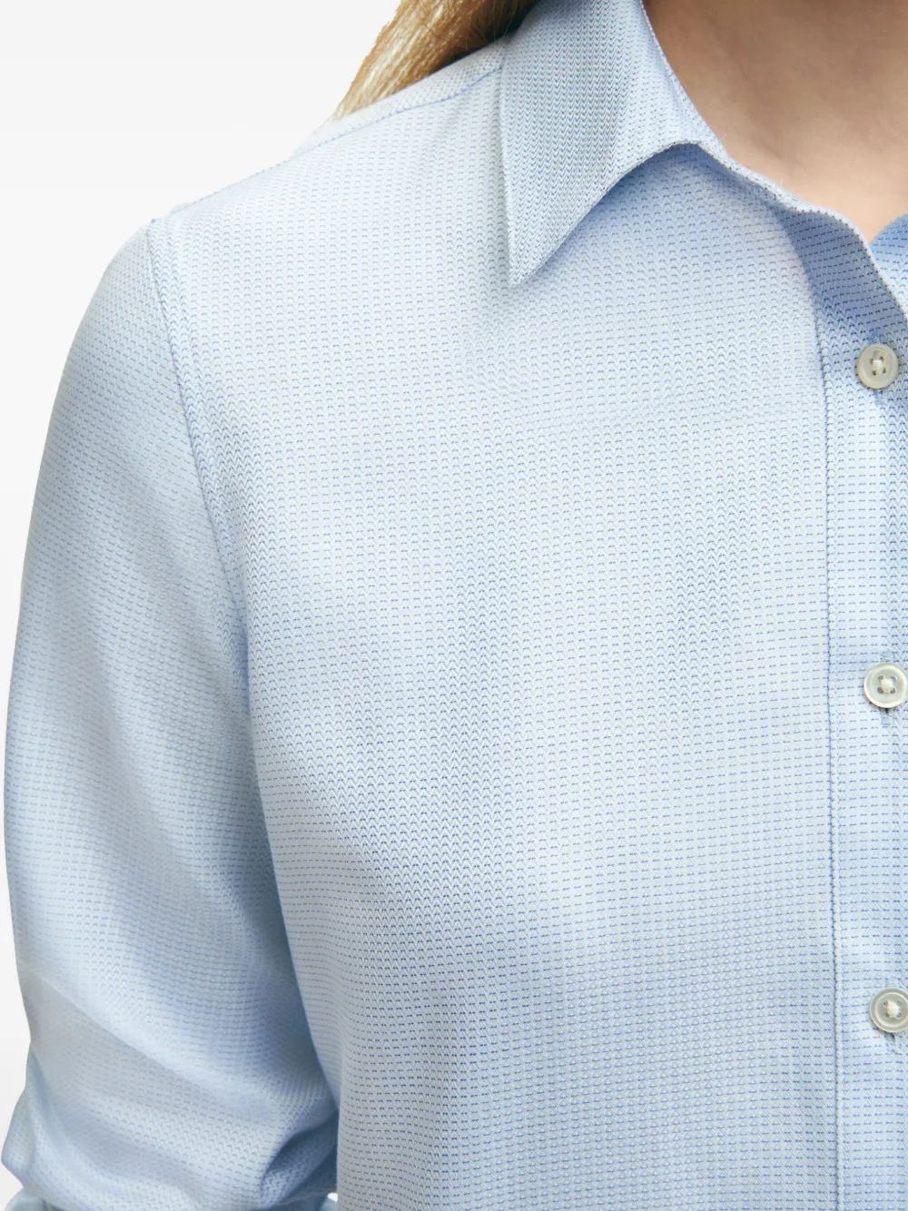 Brooks Brothers textured-weave shirt Blauw