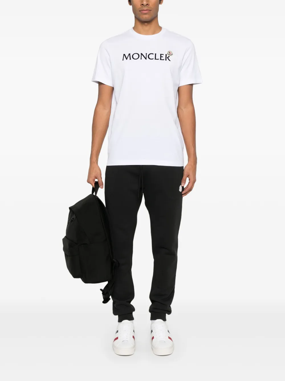 Moncler T-shirt met flocked logo - Wit