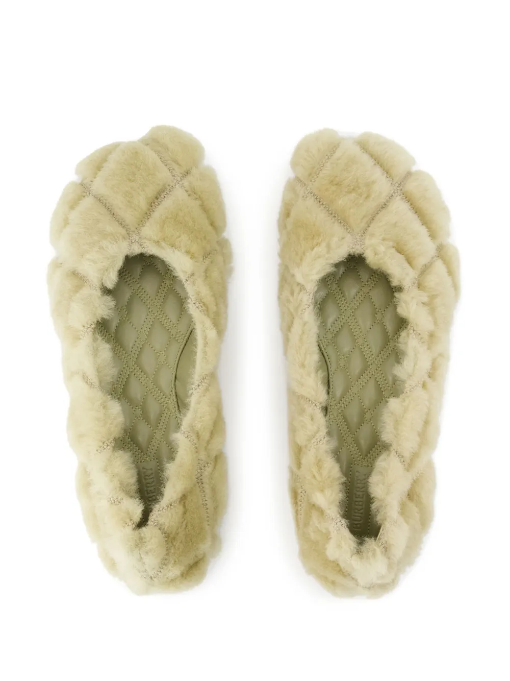 Burberry Shearling Balleria Shoes Neutrals FARFETCH
