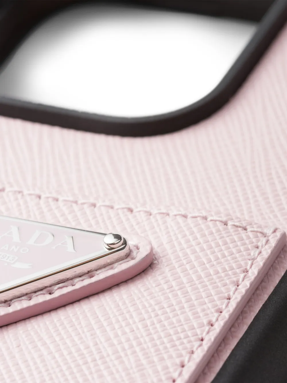 Prada Triangle Logo Iphone 15 Pro Case In Rosa