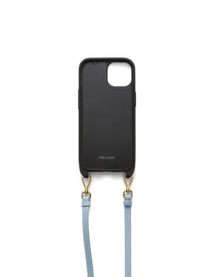 PRADA＊Leather case for iPhone レザー スマホケース＊送料込 国内即発 レザー スマホケース ショルダー付 ギフト箱 プラダ