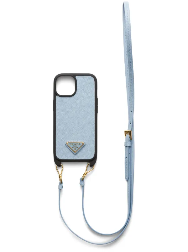 PRADA iPhone14ケース ライトブルー ストラップ付き Prada iPhone 15 ケース | ブルー | FARFETCH JP