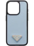 Prada triangle-logo iPhone 15 Pro case - Blue