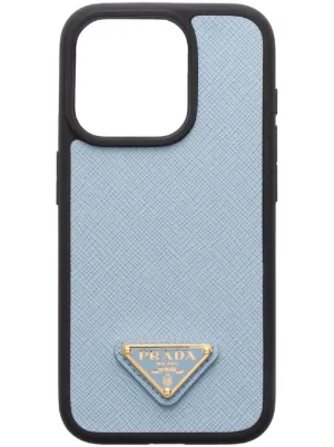 Prada triangle-logo iPhone 15 Pro Max Case | Black | FARFETCH