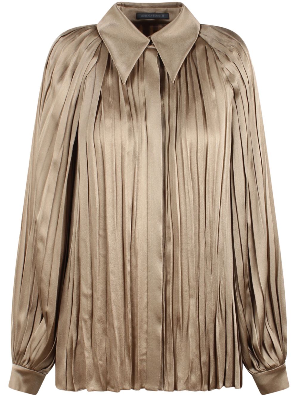 Alberta Ferretti Satijnen blouse Bruin