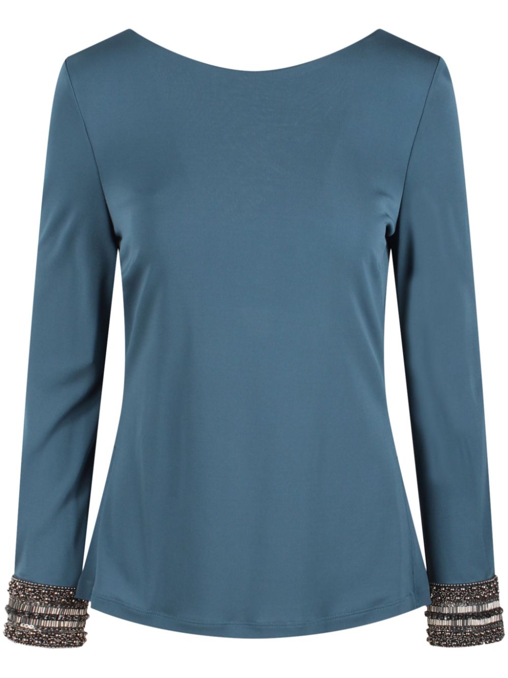 Alberta Ferretti Blouse met geborduurde cuffs Blauw