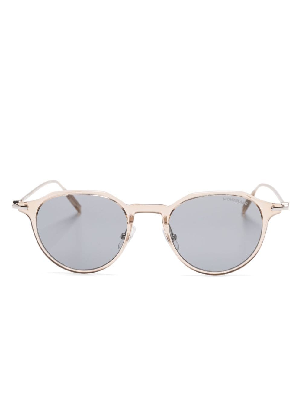 Shop Montblanc Round-frame Sunglasses In Nude