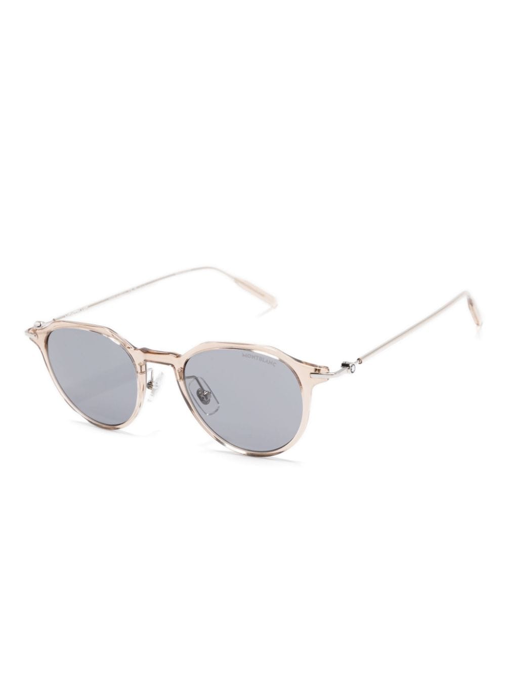 Shop Montblanc Round-frame Sunglasses In Nude