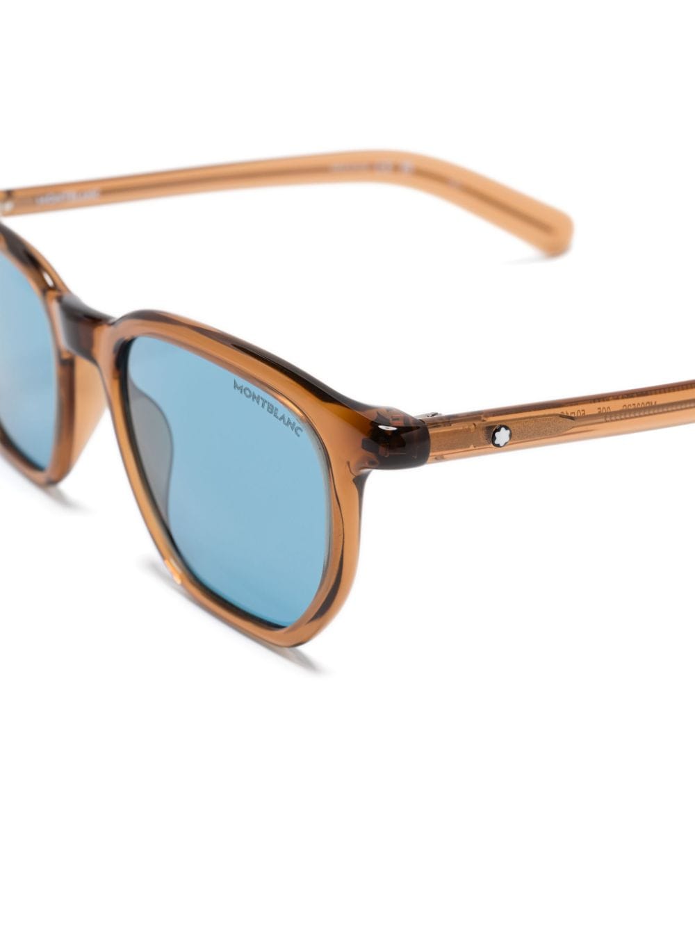 Shop Montblanc Geometric-frame Sunglasses In Braun