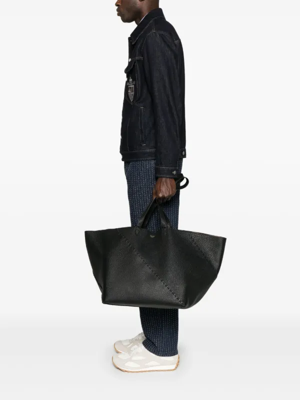 FENDI セレリア ダイアゴナル ハンドバッグ L | ブラック | FARFETCH JP