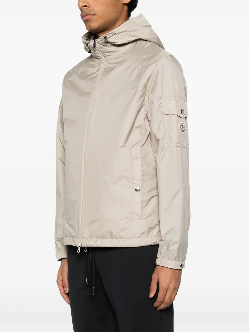 Moncler Etiache Hooded Windbreaker Jacket In Neutrals