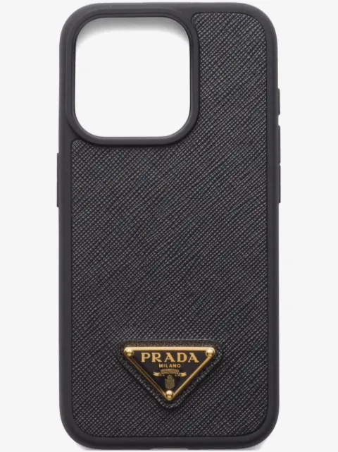 Prada triangle-logo iPhone 15 Pro case