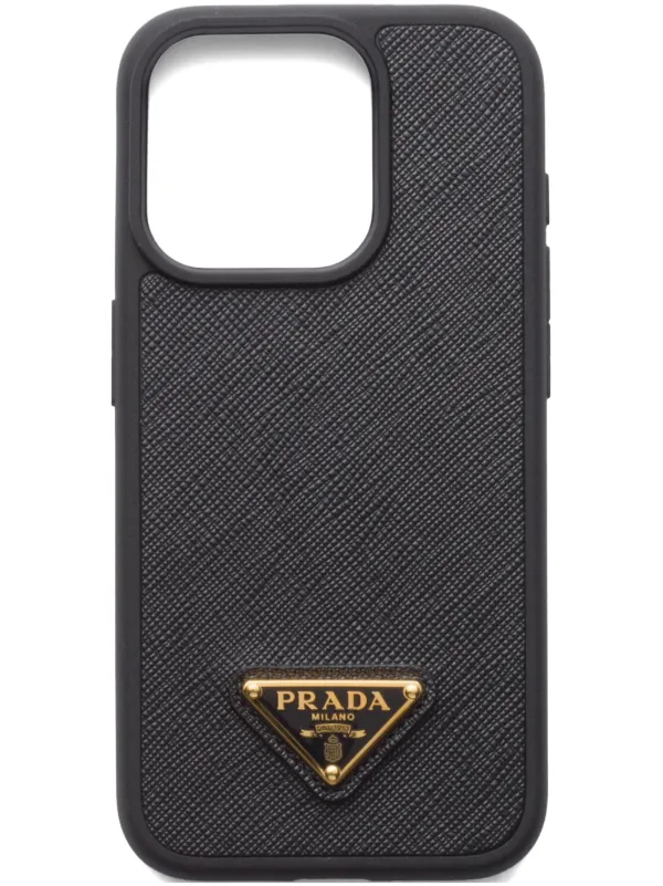 Prada Capa Para iPhone 15 Pro Com Logo | Preto | FARFETCH BR