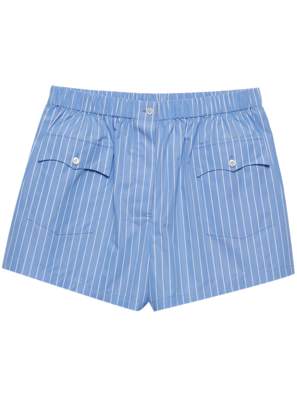 striped poplin shorts