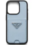 Prada triangle-logo iPhone 15 Pro case - Blue