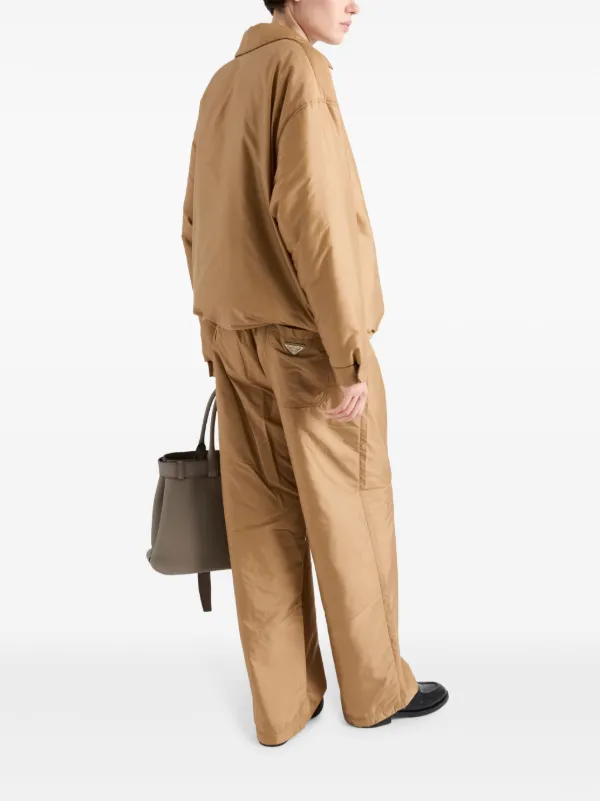 Prada Re-Nylon Trousers Brown FARFETCH RO