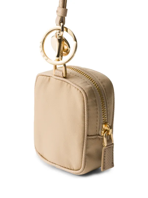 Prada Mini Re-Edition 1978 Pouch With Keychain | Neutrals | FARFETCH