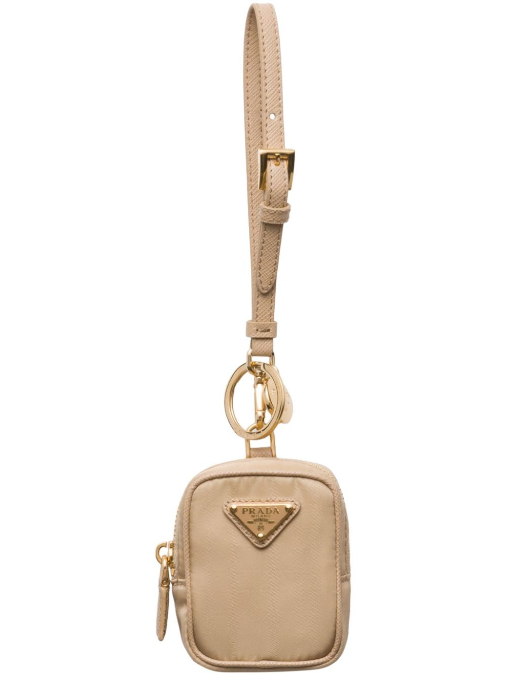 Prada Re-edition 1978 Keychain In Neutrals