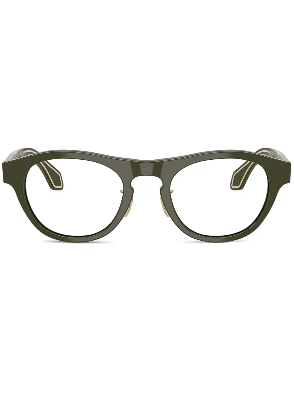 Giorgio Armani round-frame glasses | Green | Image 1