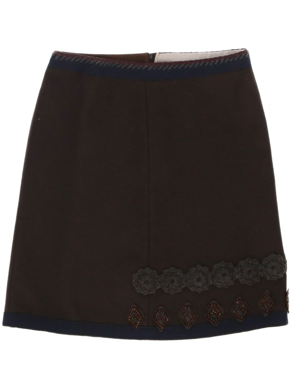 Prada Pre-Owned 2000s appliqué-detailing skirt - Brown