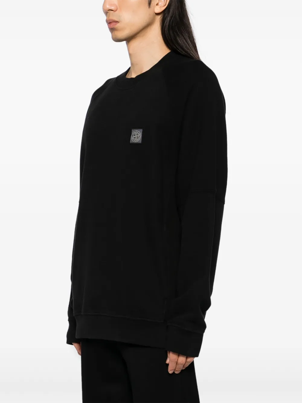 Stone Island Sweater met logopatch Zwart