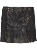 Prada stud-embellished patchwork mini skirt - Black