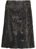 Prada patchwork nappa-leather skirt - Black