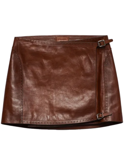Minijupe à taille ceinturée - Prada - Modalova