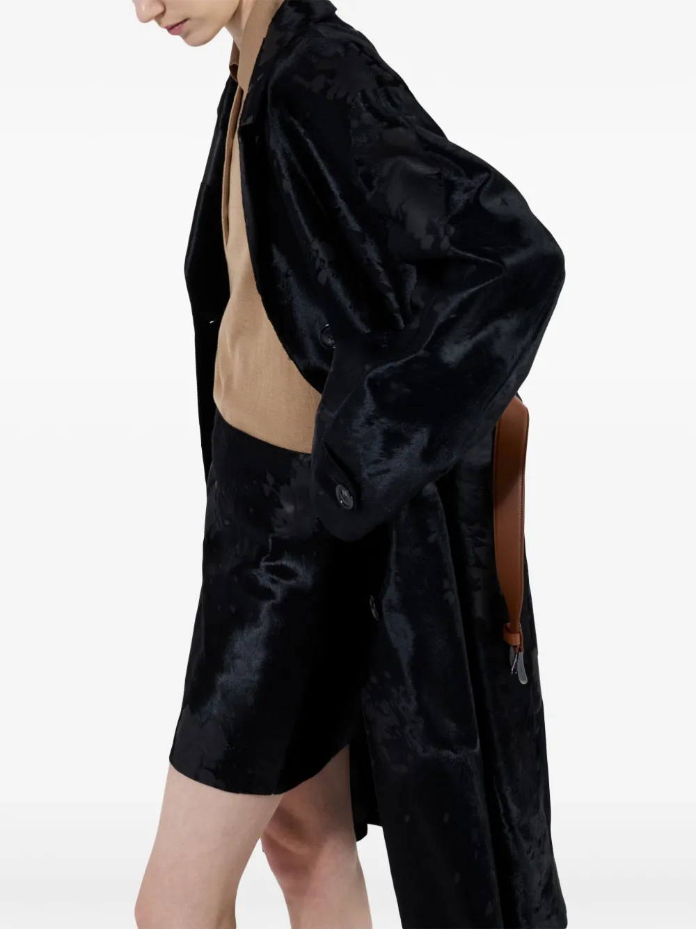 Prada Leren mini-rok Zwart