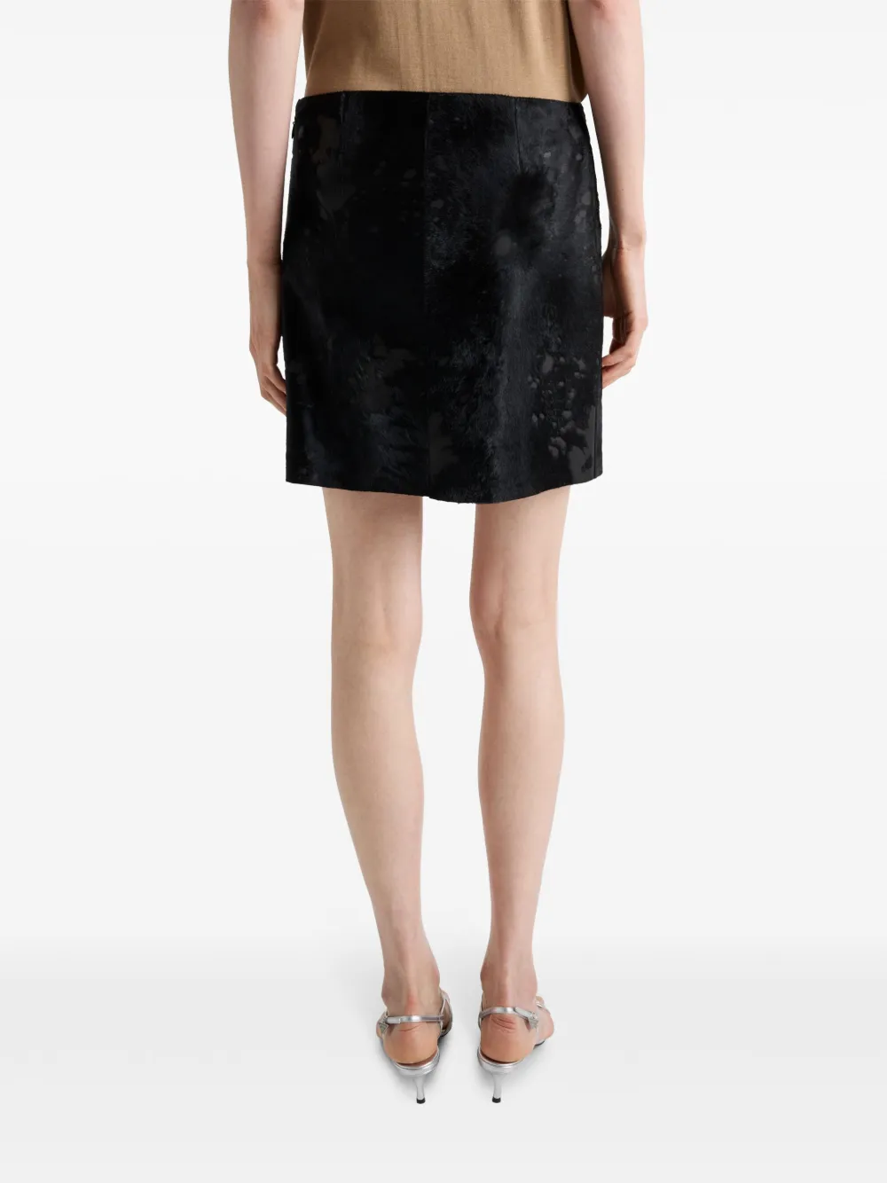 Prada Leren mini-rok Zwart