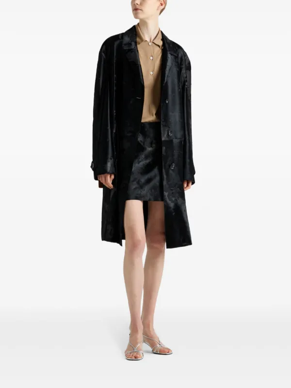 Prada Leather Mini Skirt | Black | FARFETCH RO