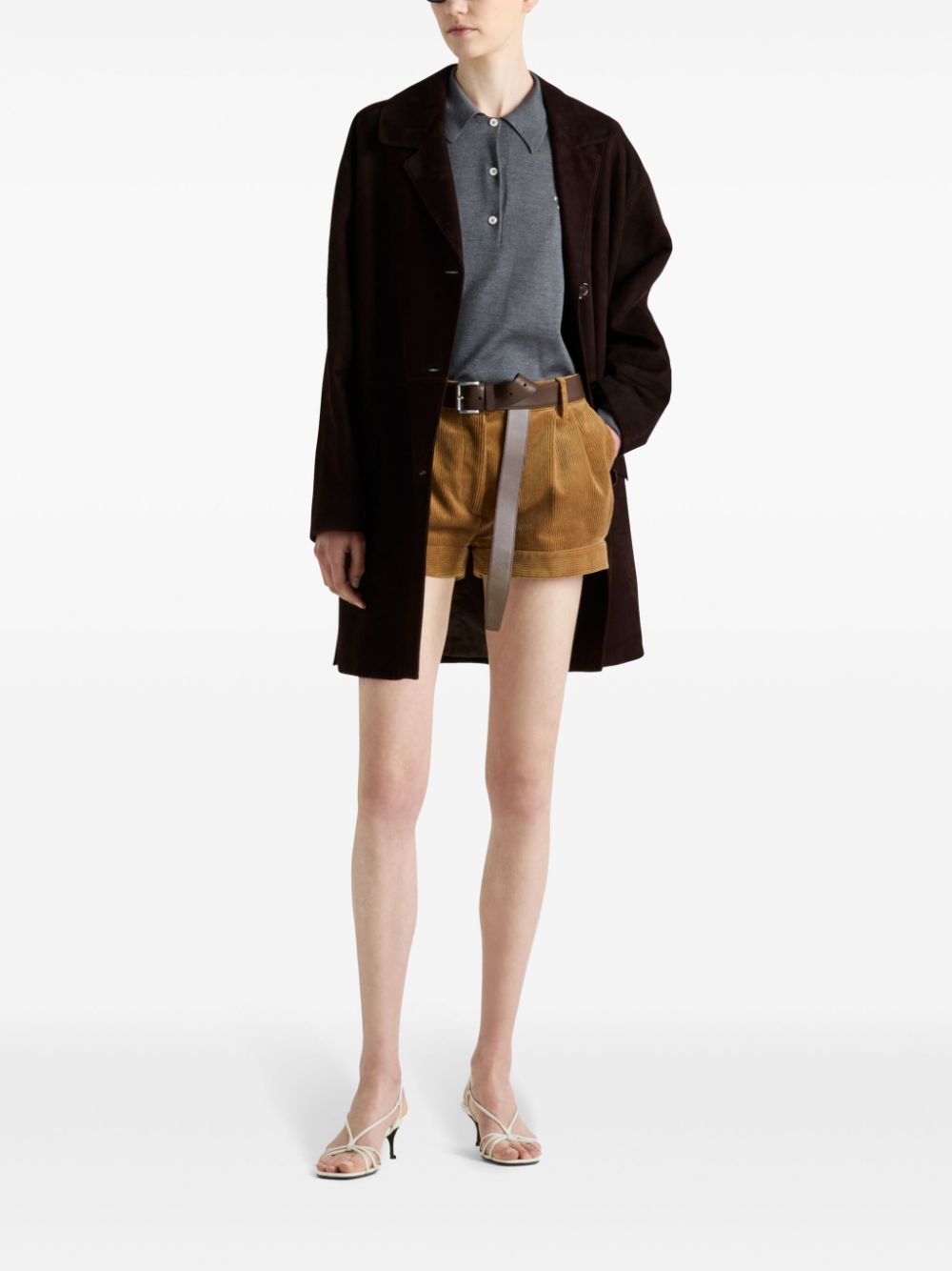 Prada Ribfluwelen shorts - Bruin