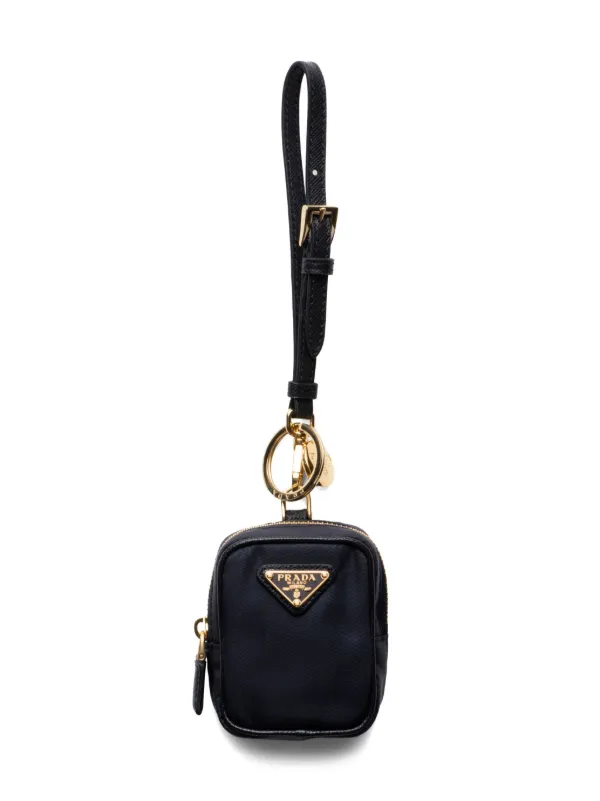 PRADA レザーポーチ　キーホルダー Prada リエディション 1978 キーチェーン ポーチ ミニ | ブラック
