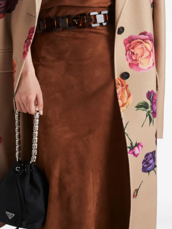 スカート PRADA Women Mid Skirts P176WGSOOO12VC F0192 BROWN Prada Wool Midi Skirt | Brown | FARFETCH