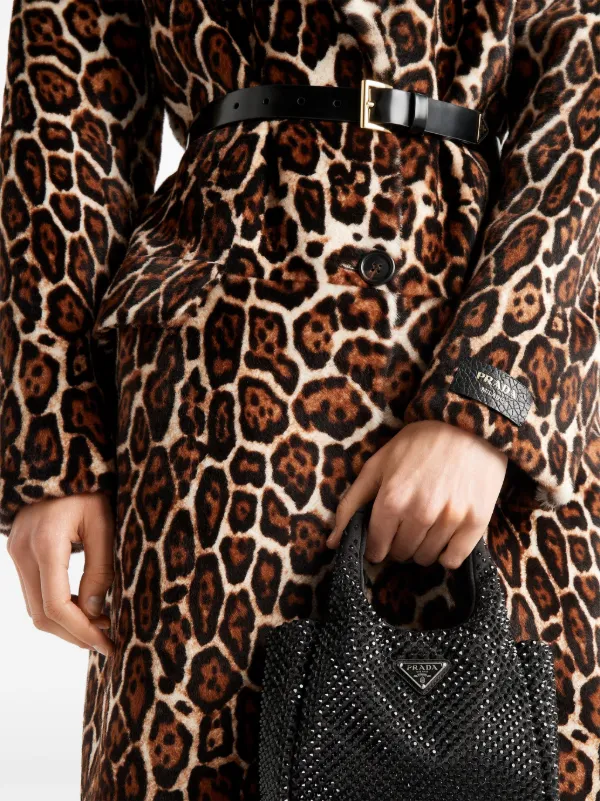 【送料&関税込】Prada Coat With Animal Print Prada animal-print Coat | Brown | FARFETCH