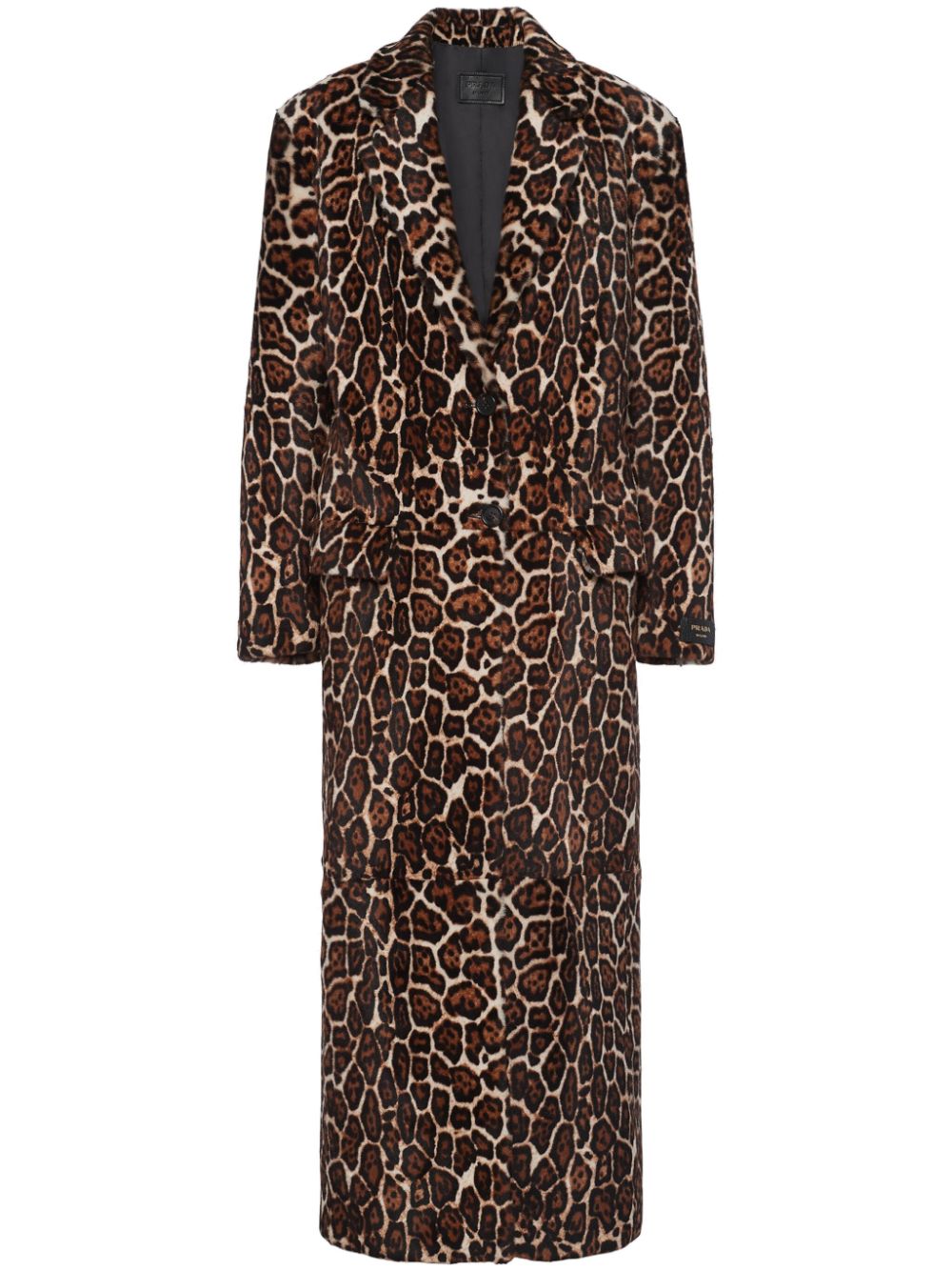 Prada animal-printed sheepskin coat - Brown