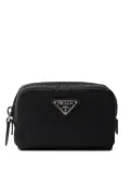 Prada logo-triangle make-up bag - Black