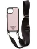 Prada triangle logo iPhone 15 Max case - Pink